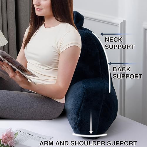 A Nice Night Navy Reading Pillow, 18.5" Bed Wedge Pillows with Arms - Image 5