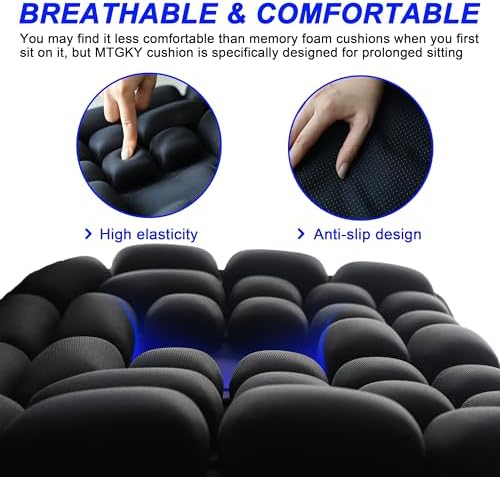 Sondor Travel Cushion,Portable & Adjustable Airplane seat Cushion for Long Flights,Inflatable Cushion for Wheelchair, Travel,Driving - Image 2