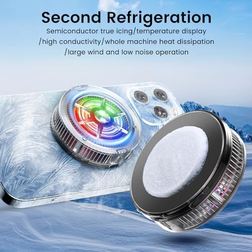 Phone Cooler, Magnetic Fan Small USB S1 ICE Phone Cooler for Gaming, Semiconductor Cooling RGB Cellphone Radiator for Cell iPhone Ipad Ps5 Gamer Influencer Tiktok Live Streaming - Image 6