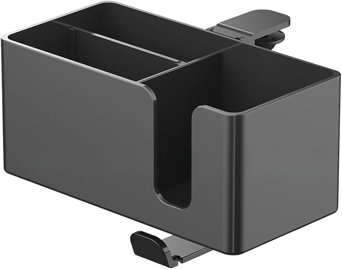 4 in 1 Desk Cup Holder,Desktop Unit Clamp on with Headphone Hanger and Storage Space, Black by Unknown