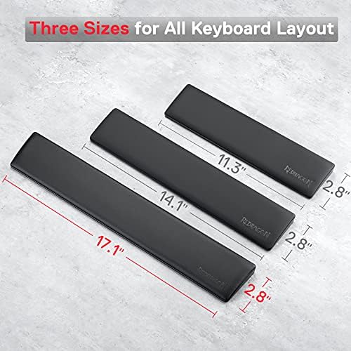 Redragon P037 Meteor L Computer Keyboard Wrist Rest Pad, Ergonomic Soft Memory Foam Wrist Support w/Anti-Slip Rubber Base, 100% 104 Keys Standard Size 17.12 x 2.87 in, 0.78 inch (20mm) Height, Black - Image 3