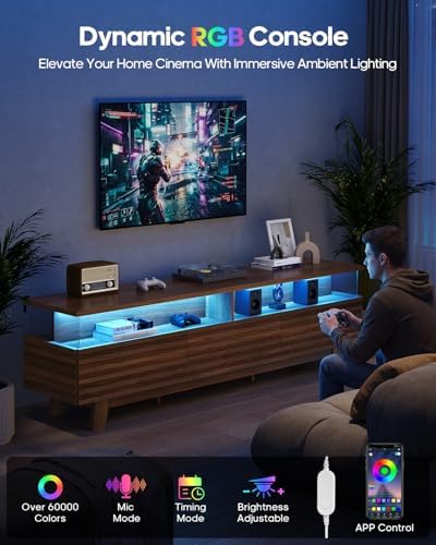 70.9” TV Stand for Living Room with Cable Management, Hidden Power Station - Image 3