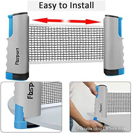 FBSPORT Ping Pong Paddle Set, Portable Table Tennis Set with Retractable Net,Rackets,Balls and Carry Bag for Indoor/Outdoor Games - Image 2