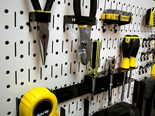 Wall Control Pegboard Rack Horizontal Metal Pegboard Garage Tool Storage Pack - Two 32-Inch Wide x 16-Inch Tall Easy To Install Peg Boards (Beige) - Image 6