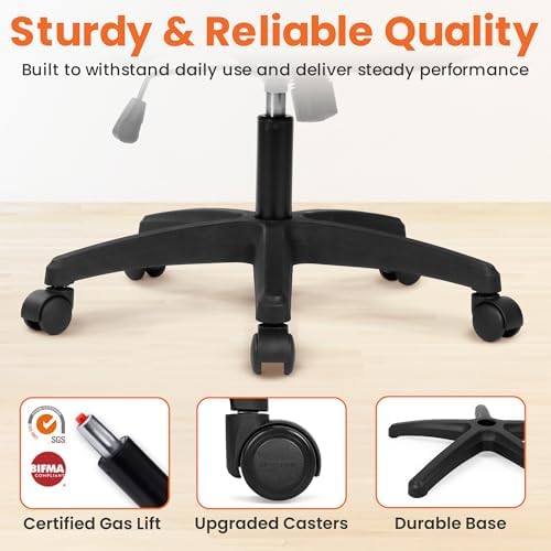 NEO CHAIR Office Desk Chair with Ergonomic High Back Mesh Headrest, Black | Adjustable Headrest and Lumbar Support with Flip-Up Armrests Designed for Extended Sitting Comfort While Saving Space - Image 6