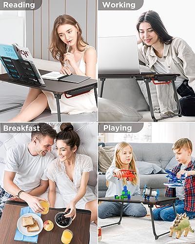 SAIJI Laptop Desk for Bed, XX-Large Foldable Bed Tray Table, 25.6" x 19.3" - Image 6