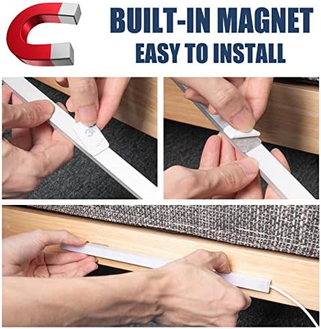 DWEPTU USB Powered Under Cabinet Lighting, 12" Tool-Free Mount Dimmable LED Strip for Pantry & Workspace - Image 4