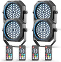 Rechargeable Strobe Light, 60 LED RGB Mini Stage Light, 30W Battery Powered Strobe with Remote & Sound- Activated Control Mode, LED Par Can for Party Home Band Bars, 4 Pack by DazzlingStageStageLights