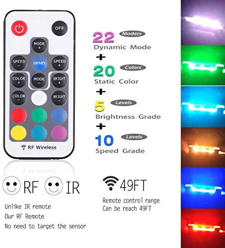 AIBOO LED Under Cabinet Night Lights Kit for Glass Edge Shelf Back Side Lighting Using Flexible Cable and Clip with RF Remote(4 Lights,RGB) - Image 4