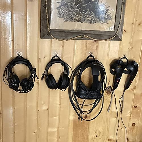 Pmsanzay 3 Pack Universal Self-Adhesive Game Controller Wall Mount Storage Organizer Stand Holder Hanger for Xbox One PS4 Switch Pro Controller,Headphone,Cables,etc - No Drilling, Stick on - Image 7