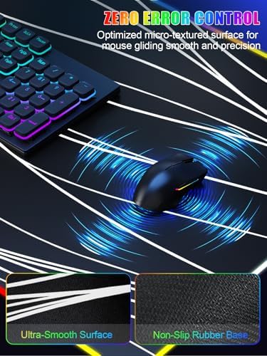 Mouse Pad with Foldable Phone Holder & Wireless Charger, XXL RGB Gaming Mousepad 31.5"x15.8" Large Desk Mat for Keyboard, Black Desk Pad with Dual Qi Charging Station | 11 Colors 5 Modes | Waterproof - Image 6