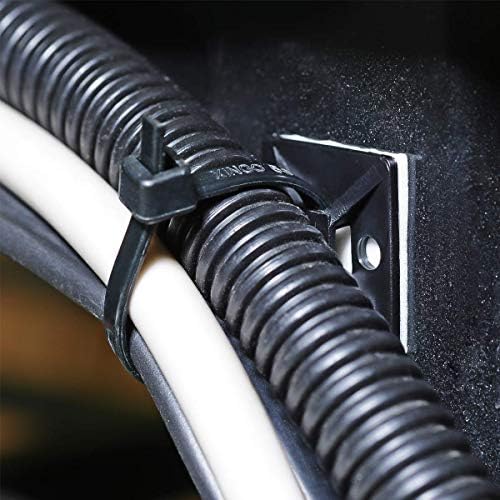 200pcs 3/4" Back-Glue Self Adhesive Black Strong Cable Zip Tie Mounts with 8" Ties, Screws, UV Protection Outdoor Sticky Wire Fasteners Cable Clips Management Anchors Organizer Holders Squares - Image 4