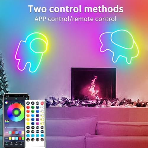 segrass 66FT Led Neon Rope Lights Control with App/Remote,Flexible Led Rope Lights,Multiple Modes,IP65 Outdoor RGB Neon Lights Waterproof,Music Sync Gaming Led Neon Strip Lights for Bedroom Décor - Image 2