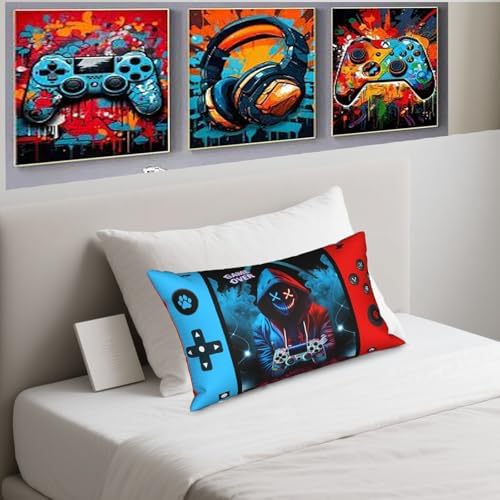 Gamer Gifts for Teen Boys, Gaming Boy Room Decor, Gaming Accessories for Teen Boy, Gamer Pillow Case Flannel Material，20x12 inches 1-Pack ((No Inserts) - Image 2