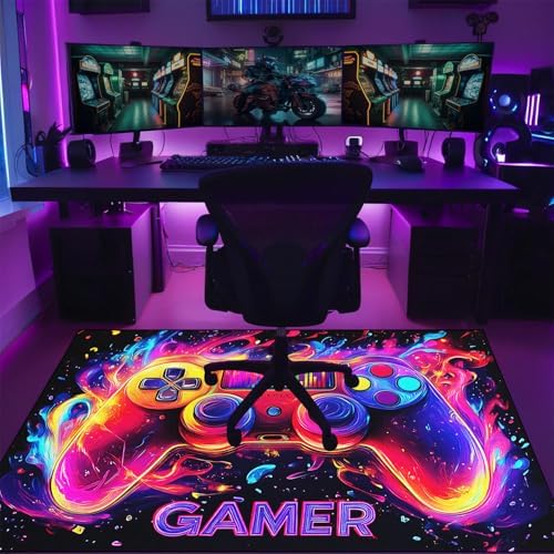 Gamer Rug for Boys Room - Gaming Rug, 6'x8' Gaming Carpet for Teens Boys Playroom, Video Game Carpet for Bedroom Living Room Playroom Gameroom Decor Floor Mats - Image 2