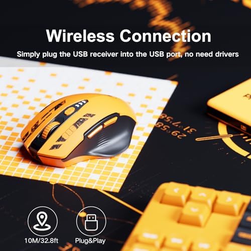 Uineer Wireless Mouse, 2.4GHz Rechargeable Computer Mouse, Battery Display - Image 2