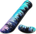 Dapesuom Enlarge Keyboard Wrist Rest, Memory Foam Wrist Cushion for Desk Mats Support, Cute Typing Pain Relief Keyboard Mouse Pad Rests Set with Non-Slip Base for Gaming Laptop Office Computer, Forest by Unknown