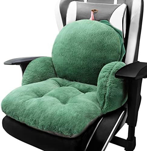 Green Chair Cushion, Dorm Chair Cushion, Gaming Chair Seat Cushion | Cute soft chair pad for gaming and office desks, 17 x 16.5 in, for Adults, Bedroom Playroom Dining Living Room Decor by QYA