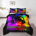 Erosebridal Gaming Keyboard Comforter Set Gaming Headphones King Bedding Set for Adult Men Watercolor Smoke Fire Comforter Gamer Headset Duvet Insert by Erosebridal
