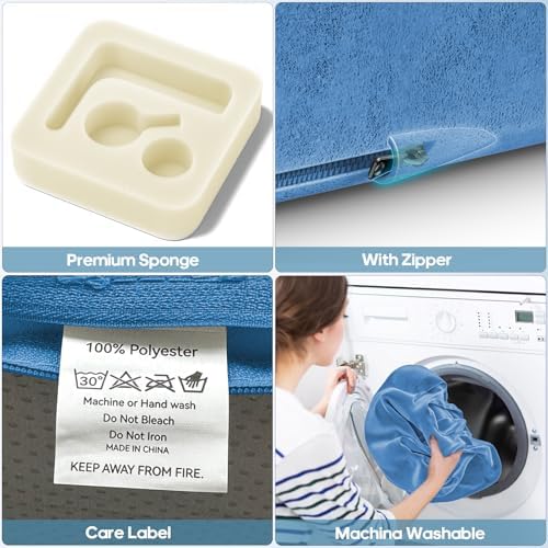 Couch Cup Holder Pillow, Sofa and Bed Organizer Caddy for iPad, Kindle, Switch, Game Controller, Remotes, Phones, Small-Sized Cup & Drink Holder for Couch, Bed, Desk, Car, Desk, Beach, Blue - Image 6