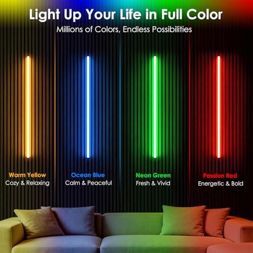 Smart RGB Slat Wall Lights 6PCS WiFi Wall Panel Lights with Alexa - Image 2