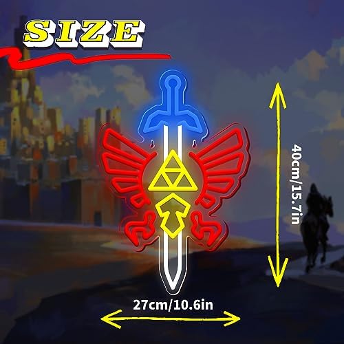 Sword Neon Sign Gamer Neon Signs for Wall Decor Gaming Room Decor LOZ Gifts Master Sword LED Sign Room Decor Neon Light up Sign for Bedroom Boys - Image 4