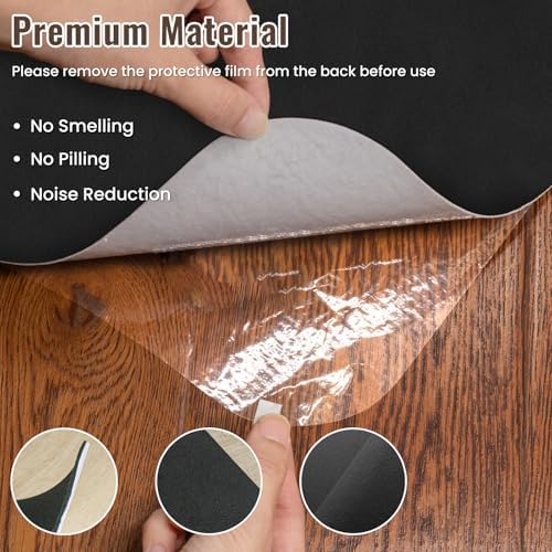 Sycoodeal Office Chair Mat for Hardwood Floor,Slip Resistant Floor Mat for Office Computer Gaming Chair,Heavy Duty Floor Protector for Rolling Chairs,Easy to Clean,Black(40"x55") - Image 2