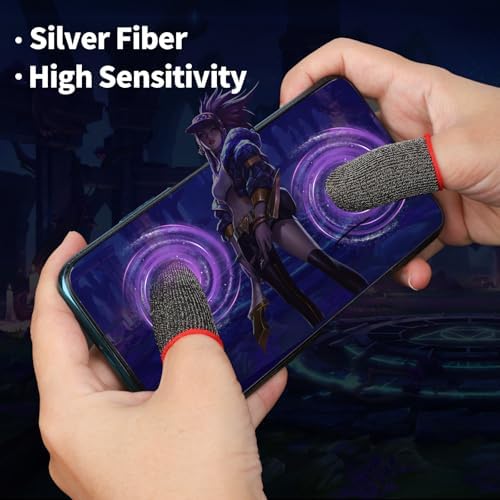 10 Pack Black Finger Sleeve for Gaming, Thumb Covers, Dedales Gamer Profesionales Thumb Sleeves Mobile Gaming Call of Duty Mobile PUBG Mobile Games Finger Covers, Mobile Gaming Accessories - Image 3