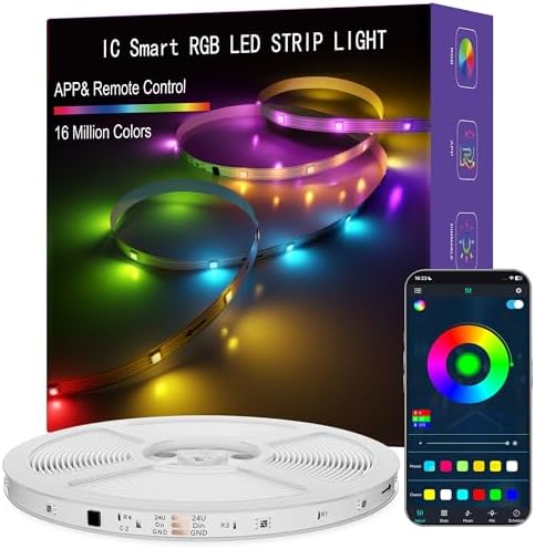 LED Lights for Bedroom, 65.6FT IC RGB LED Strip Lights, Smart Control by ERBTY