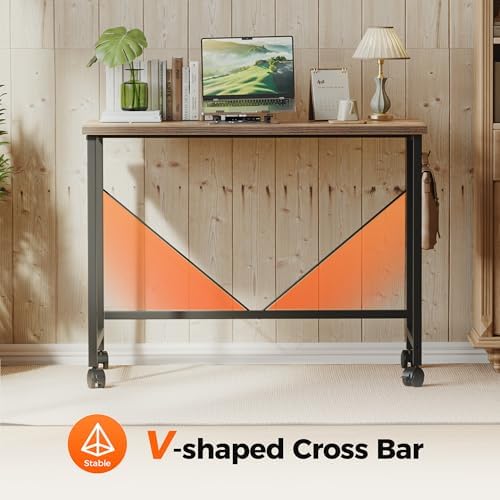 Mericonia 32x16 Inch Computer Desk with Wheels, Small Simple Rolling Desk - Image 7