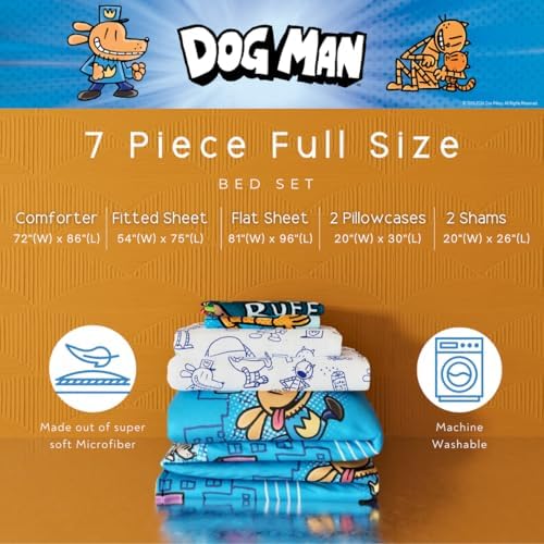 Franco Dog Man Supa Book Kids Bedding Super Soft & Cozy Reversible Microfiber Comforter and Sheet Set with Sham, 7 Piece Full Size, (Officially Licensed Product) - Image 3