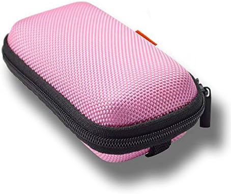 Pink Earbud Carrying Case, Lightweight Mini Universal Storage Pouch by GLCON