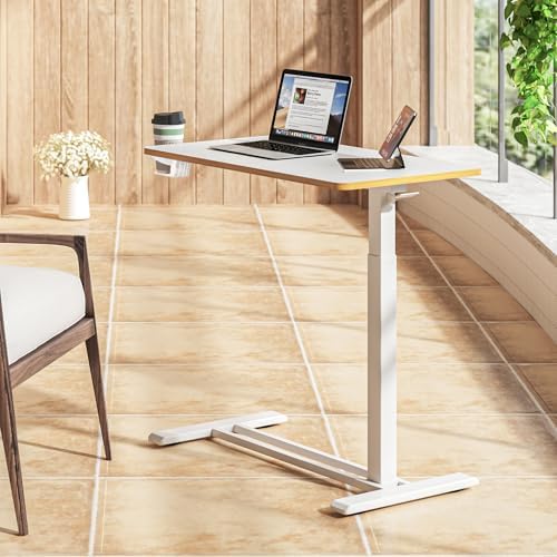 SANODESK 32'' Mobile Standing Desk with Hidden Wheels,Pneumatic Laptop Desk - Image 6