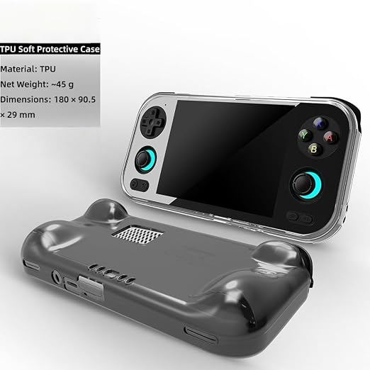 Tuvzylory Protective Case compatible with Anbernic RG476H, Clear Shockproof Handheld Game Console Cover with Ergonomic Grip for Travel & Gaming (Clear) - Image 2