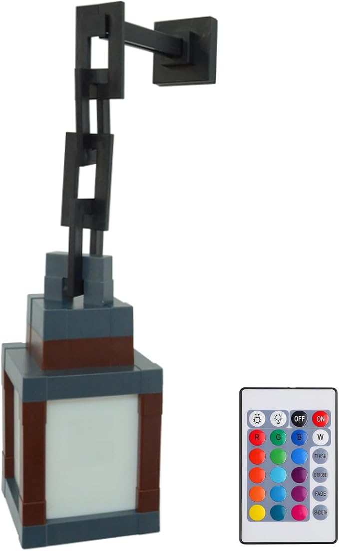 Pixelated Lantern Night Light for Kids, LED 16 Colors Change Hanging Lamp - Image 7