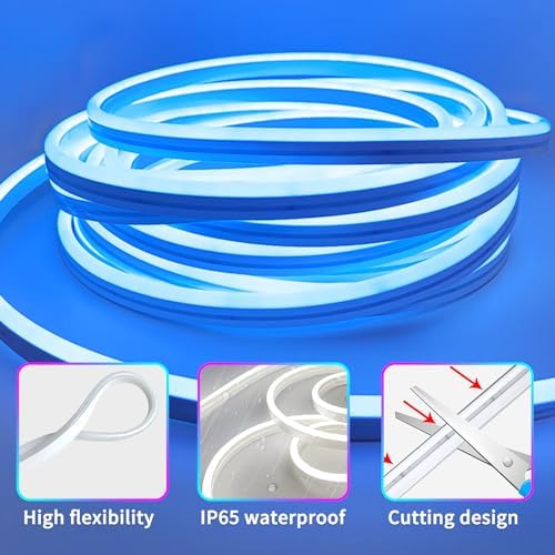 segrass 100FT RGB LED neon Rope Lights LED neon Lights with Remote/APP Control 24V IP65 Waterproof Flexible Neon LED Strip Lights for Bedroom Room Outdoors Decor（2 Rolls of 50ft） - Image 6