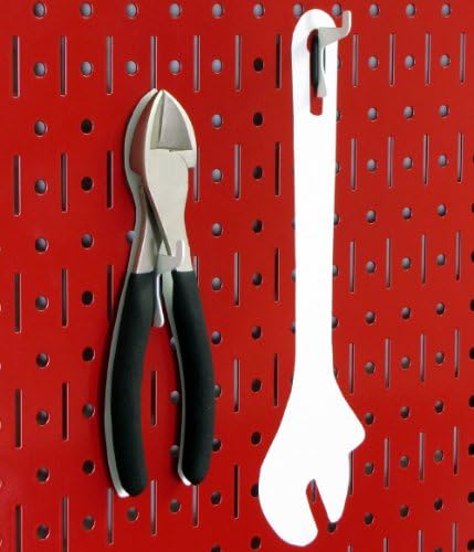 Wall Control Pegboard Organizer 8 ft Pegboard Master Workbench Kit with Red Toolboard and Black Slotted Hooks - Image 5