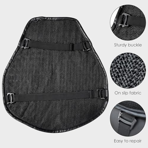 Motorcycle Gel Seat Cushion - Foldable Soft Pressure Relief Pad with Petal Ergonomic Design & 3D Honeycomb Breathable Structure, Cool & Comfortable for Long Rides (Black) - Image 5