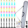 6Pack RGB Tube Light 4ft Rechargeable 5000mAh DJ Lights Tube Bar with Case Wireless Colorful Neon Lights Bar Stand for Stage Party Event Wedding Photo Booth Studio Light Stick by TAOXIRGB