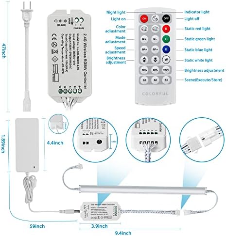 Under Cabinet LED Lighting Kit. RGB Color & Bright Warm White Light. - Image 6