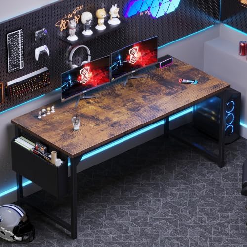 OLIXIS Computer Desk, 63 Inch Gaming Desks for Home Office Small Spaces - Image 2
