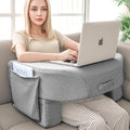 LEBENGURU Reading Pillow for Laptop, Extra Large Armrest for Bed, Grey by LEBENGURU