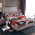 Erosebridal Red Tractor Bedding Set for Boys Twin,Construction Tractor Bed Sheets Kids Teens Equipment Trucks Sheet Set Black White Construction Vehicle Fitted Sheet Bedroom Decor by Erosebridal
