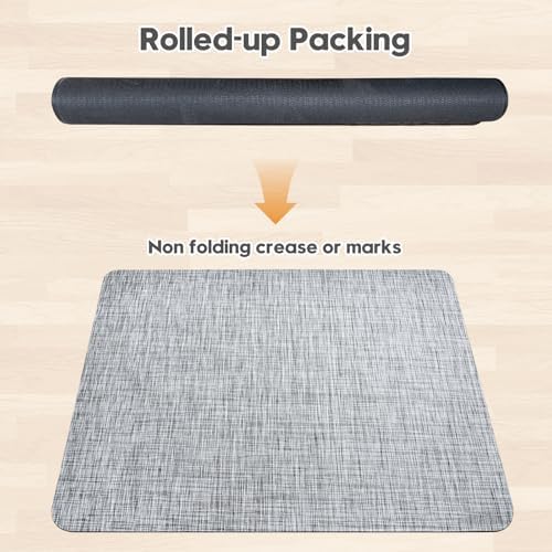 Sycoodeal Office Chair Mat for Hardwood & Tile Floor, 36" x 55" Heavy Duty Computer Gaming Chair Mat for Rolling Chairs Non-Curve, Anti-Slip, Floor Protector for Home Office (Grey) - Image 5