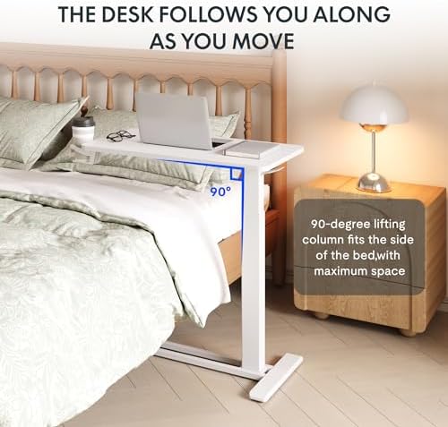 FLEXISPOT 32''Adjustable C Table Gas Spring Mobile Side End Table - Image 4