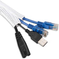 AGPTEK Cable Sleeve, 6.6ft - 2/3 inch Cable Management Cord Hider, White by AGPTEK