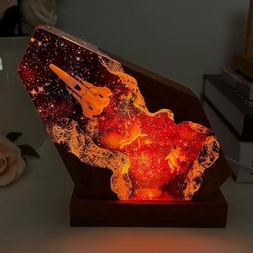 Epoxy Space Resin Lamp, Handmade Astronaut Lamp with Multi-Color LED Light - Image 4