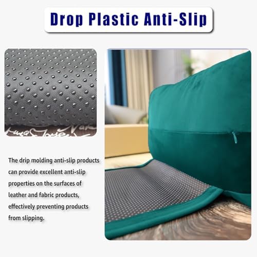 Velvet Recliner Head Pillow with Non-Slip Base - Adjustable Neck Support for Pain Relief in Home, Office and Travel (Teal) - Image 3