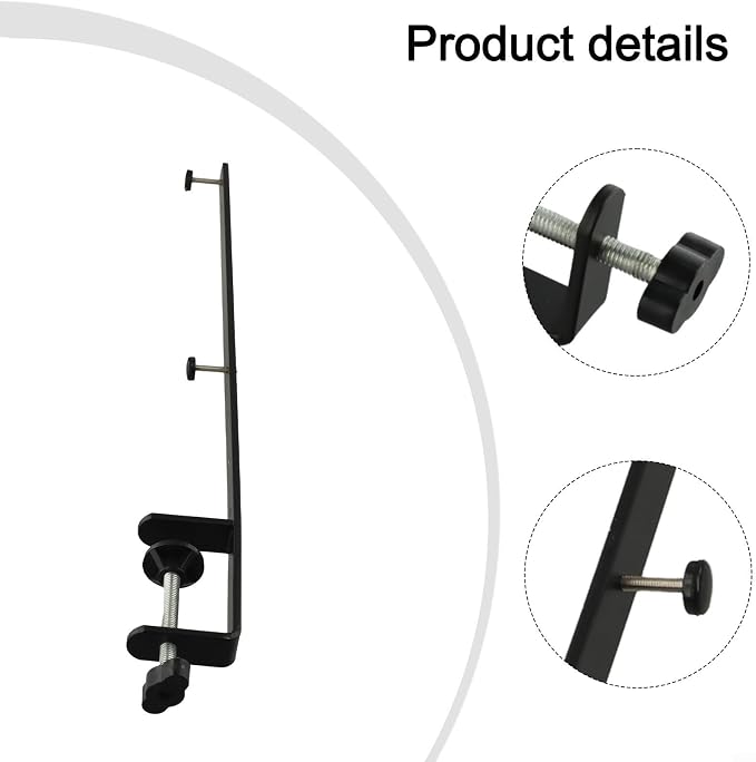 Desk Clamp Nailless Design For Pegboard And Desktop | Nailless Installation, Metal Construction, Office Gaming Kitchen Use, Fits 1-5.5cm Thickness, 2-pack Black Brackets - Image 4