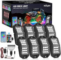 Nilight RGB LED Rock Lights Kit 8 PCS 18LED Wide Angle Wheel Well Light by Nilight